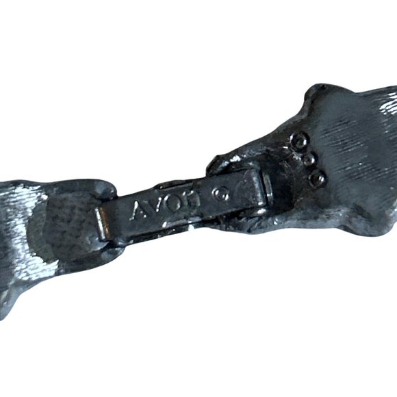 Silver-Tone Avon Floral Link Bracelet With Pink Rhinestones - Picture 4 of 6